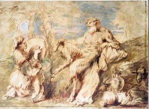 A Satyr And A Bacchante With Cupid In A Landscape
