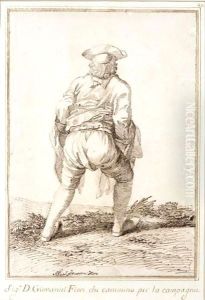 Signor D. Giovanni Fiore In The Campagna by Pier Leone Ghezzi