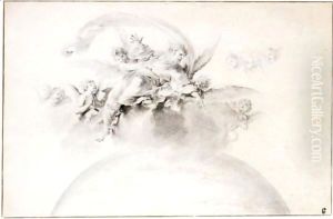 God The Father Surrounded By Putti by Aureliano Milani