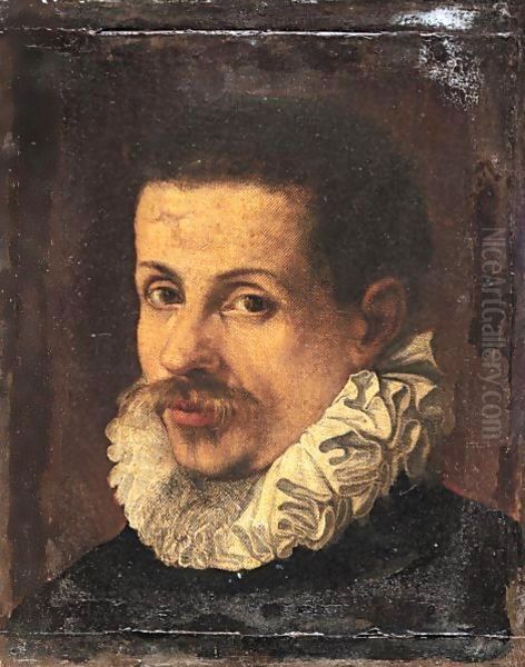 Portrait Of A Gentleman, Head And Shoulders, Wearing Black With A White Ruff - view 1