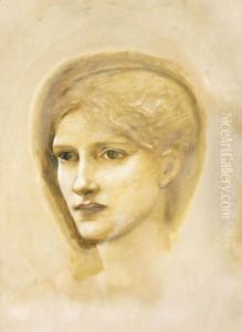 Study Of A Girl's Head by Sir Edward Coley Burne-Jones