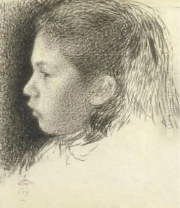 Portrait Of A Girl In Profile by Georges Lemmen
