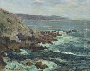 Rochers Dominant La Mer En Bretagne by Gustave Loiseau