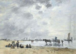 Berck, L'Arrivee Des Barques De Peche by Eugene Boudin