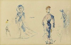 Femmes En Promenade by Henri De Toulouse-Lautrec