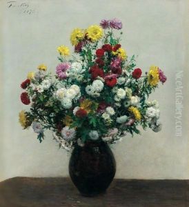 Chrysanthemes by Ignace Henri Jean Fantin-Latour