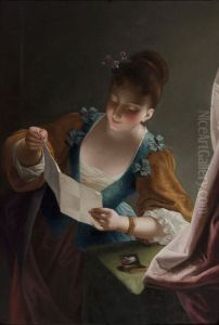 Young Woman Reading A Letter by Jean Raoux