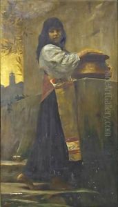 Young Italian Girl At A Fountain