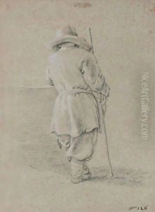 Contadino Con Lungo Bastone Visto Di Spalle by Francesco Londonio