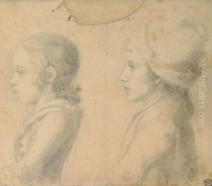 Due Ritratti Di Una Fanciulla E Un Fanciullo Quasi A Mezzo Busto, Visti Di Profilo by Anton Raphael Mengs