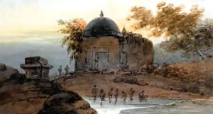 An Indian Temple by George Chinnery