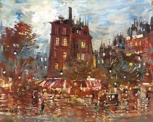 A Parisian Boulevard By Night by Konstantin Alexeievitch Korovin