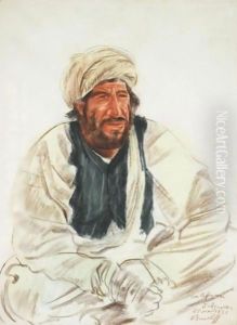 Portrait Of A Seated Afghan by Alexander Evgenievich Yakovlev