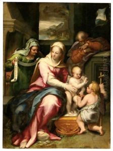 Sacra Famiglia Con Santa Elisabetta E San Giovannino
