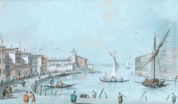 Venezia, Veduta Con La Chiesa Di Santa Chiara - view 1