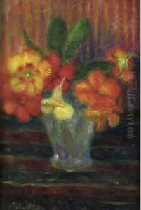 Nasturtiums In A Glass by William Glackens