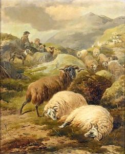 The Highland Flock by Thomas Sidney Cooper