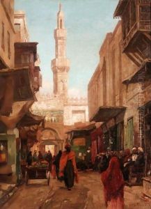 A North African Street Scene by Georg Macco