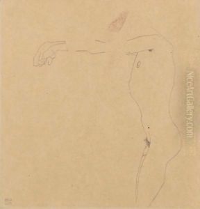 Mannlicher Akt Mit Nach Links Ausgestrecktem Armen (Male Nude With Outstreched Arms) by Egon Schiele