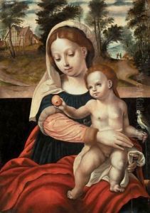 The Virgin And Child With A Parrot by Unknown Painter