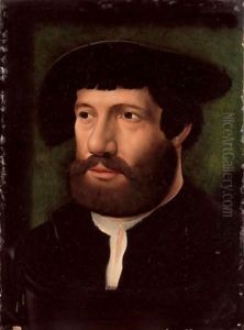 Portrait Of A Gentleman, Bust Length, Wearing A Black Jacket Over A White Shirt, With A Black Cap