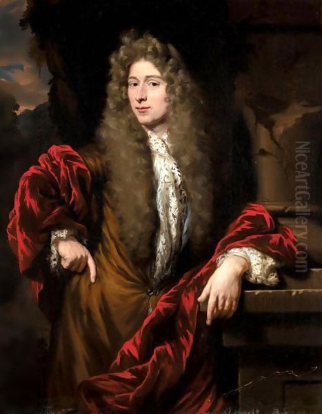 Portrait Of A Gentleman, Three-Quarter Length, Wearing A Red Mantle - view 1