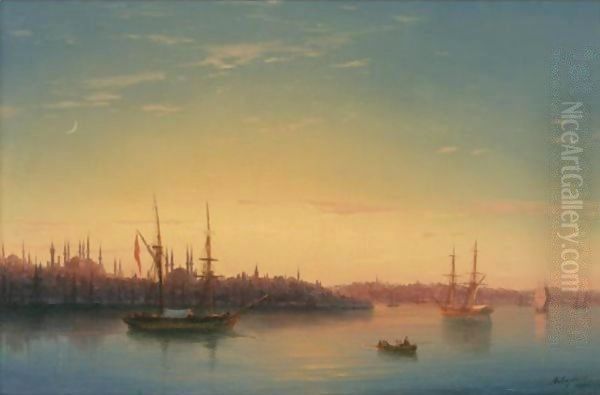 The Golden Horn, Constantinople, Moonlight - view 1
