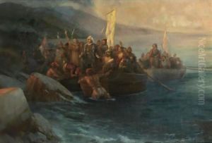 At Sunrise, On An American Island Named San Salvador By Him On The Very Same Day