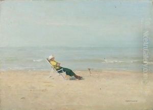 Marie-Louise On The Beach, 1920 by Ivan Pavlovich Pokhitonov