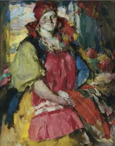 Girl With Apples by Abram Efimovich Arkhipov