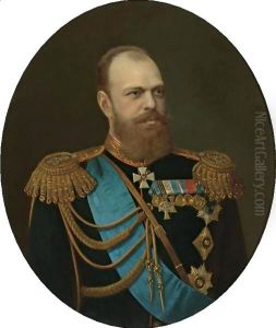 Portrait Of Alexander III, St. Petersburg, 1881 by Mihaly von Zichy