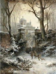 Hunters Returning To Their Palace In Winter by E. Lermontoff