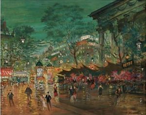 Place De La Madeleine, Paris by Konstantin Alexeievitch Korovin