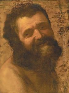 Portrait Of A Bearded Man Laughing, Head And Shoulders by Gerrit Van Honthorst