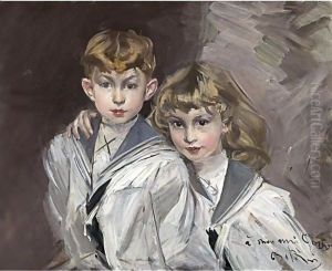 Portrait Of Eddy And Jacques Copper by Giovanni Boldini