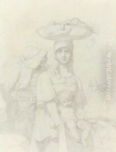 Two Italian Peasants And A Child by Jean-Leon Gerome
