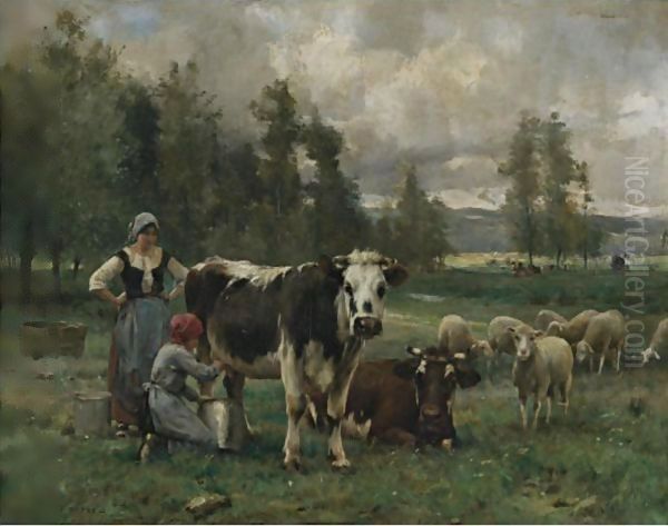 Milkmaids In The Pasture - view 1