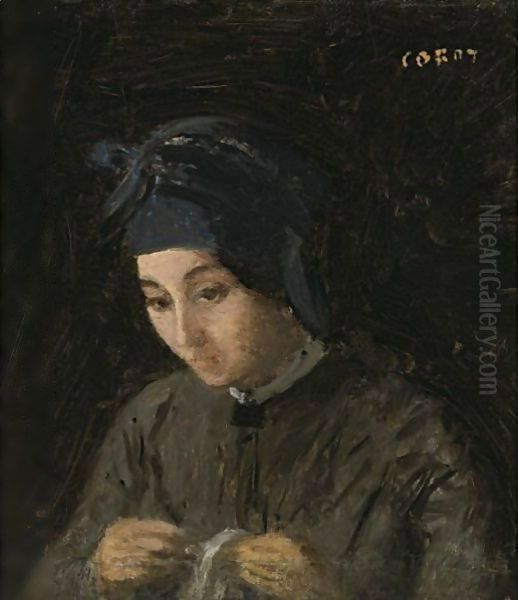 Jeune Fille Cousant - view 1