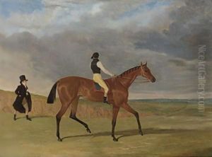 Matilda, Winner Of The 1827 Great St. Leger, With James Robinson Up And Trainer Jonathan Scott by John Frederick Herring Snr