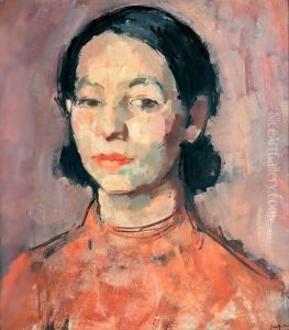 The Pink Dress, Study Of A Burmese Girl by Samuel John Peploe