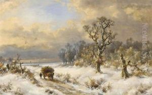 A Horse Drawn Cart In A Winter Landscape