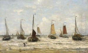 Bomschuiten In The Breakers by Hendrik Willem Mesdag
