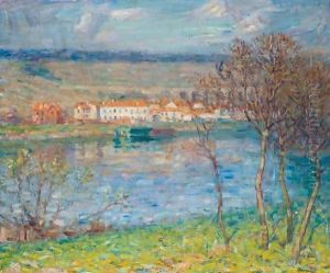 View Of The Seine At Bougival, Spring by John Peter Russell