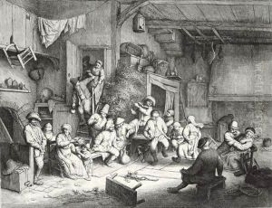 The Dance In The Inn by Adriaen Jansz. Van Ostade