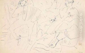 Accordeoniste Et Femme by Jules Pascin