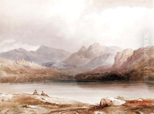 Figures By A Lake - view 1