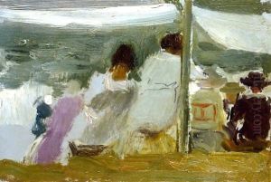 Figuras Bajo Los Toldos, San Sebastian (In The Shade, San Sebastian) by Joaquin Sorolla Y Bastida