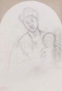 Femme Tenant Son Enfant Sur Les Genoux (Mother Jeanne Holding Her Baby) by Mary Cassatt