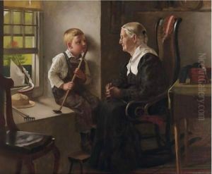 Telling Stories To Grandma by John George Brown