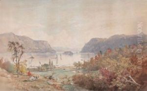 The Gates On The Hudson With Pollepel's Island by Jasper Francis Cropsey